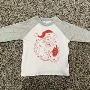 Handmade Gray and White Santa Kids Shirt